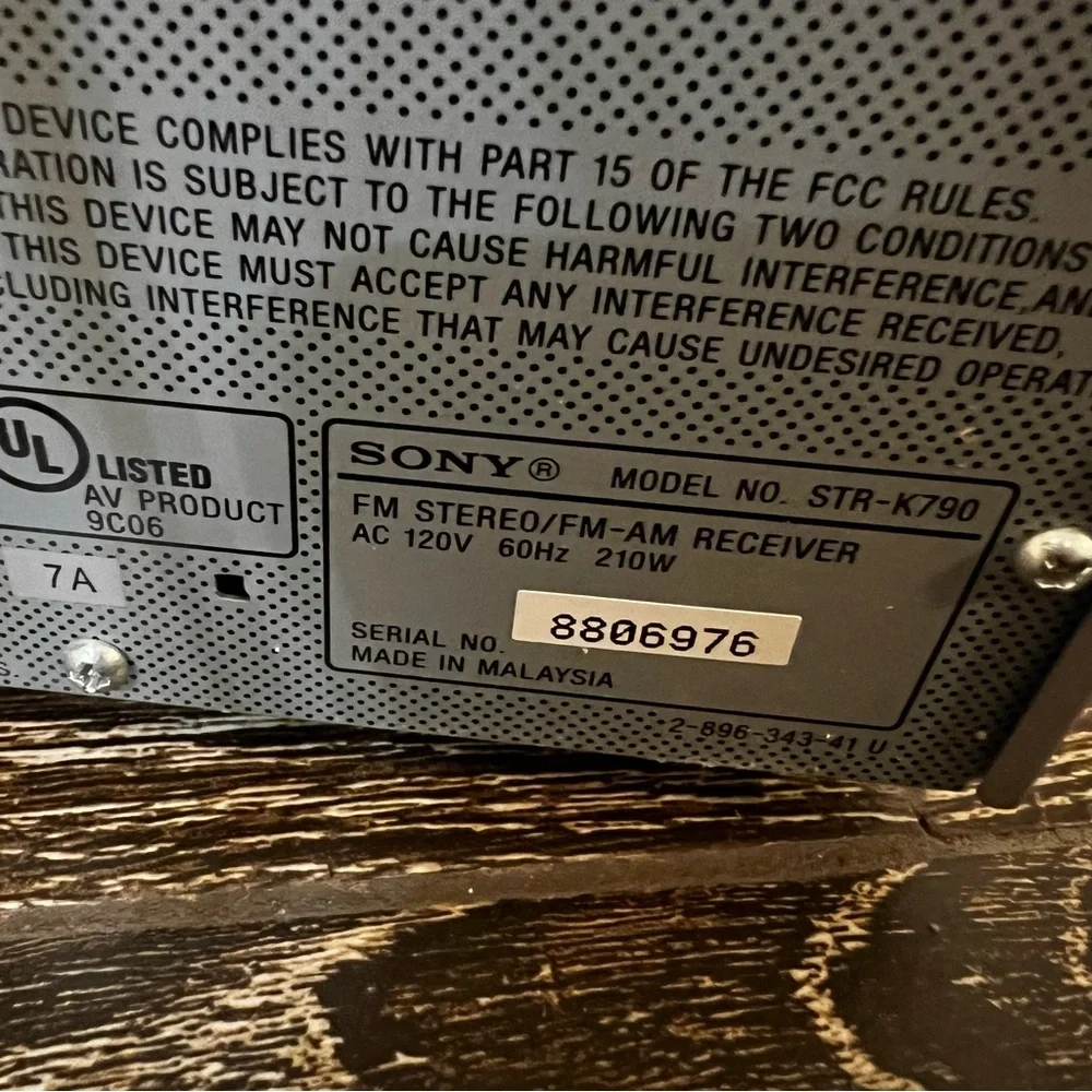SONY FM Stereo AM/FM Receiver Vtg STR-K790